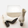 3.1 PHILLIP LIM WHITE LEATHER ANKLE BOOTS SIZE:39